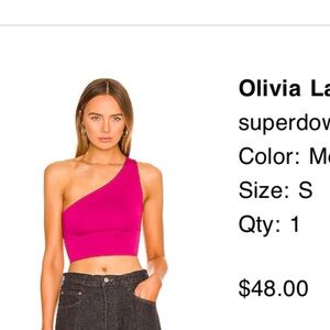 superdown One-Shoulder Cropped Top in Hot Pink